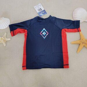 KANU SURF Rashguard Size 3T Navy Red Toddler Bathing swim Shirt